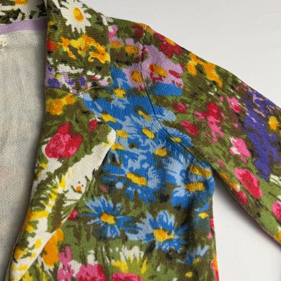 HWR Anthropologie Floral Knit Cardigan Sweater Size Medium EUC - Picture 2 of 11